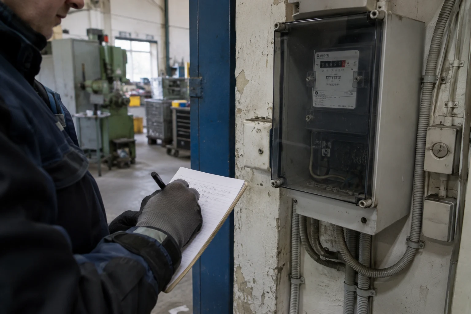 Collecting energy-consumption data at a manufacturing plant